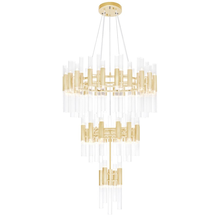 CWI Orgue 123 Light Down Chandelier, Satin Gold/Clear - 1120P32-123-602