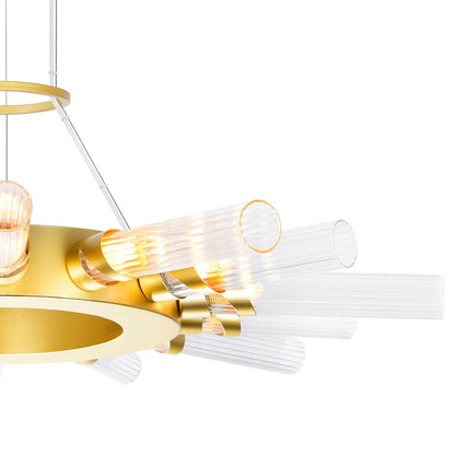 14 Light Chandelier, Satin Gold