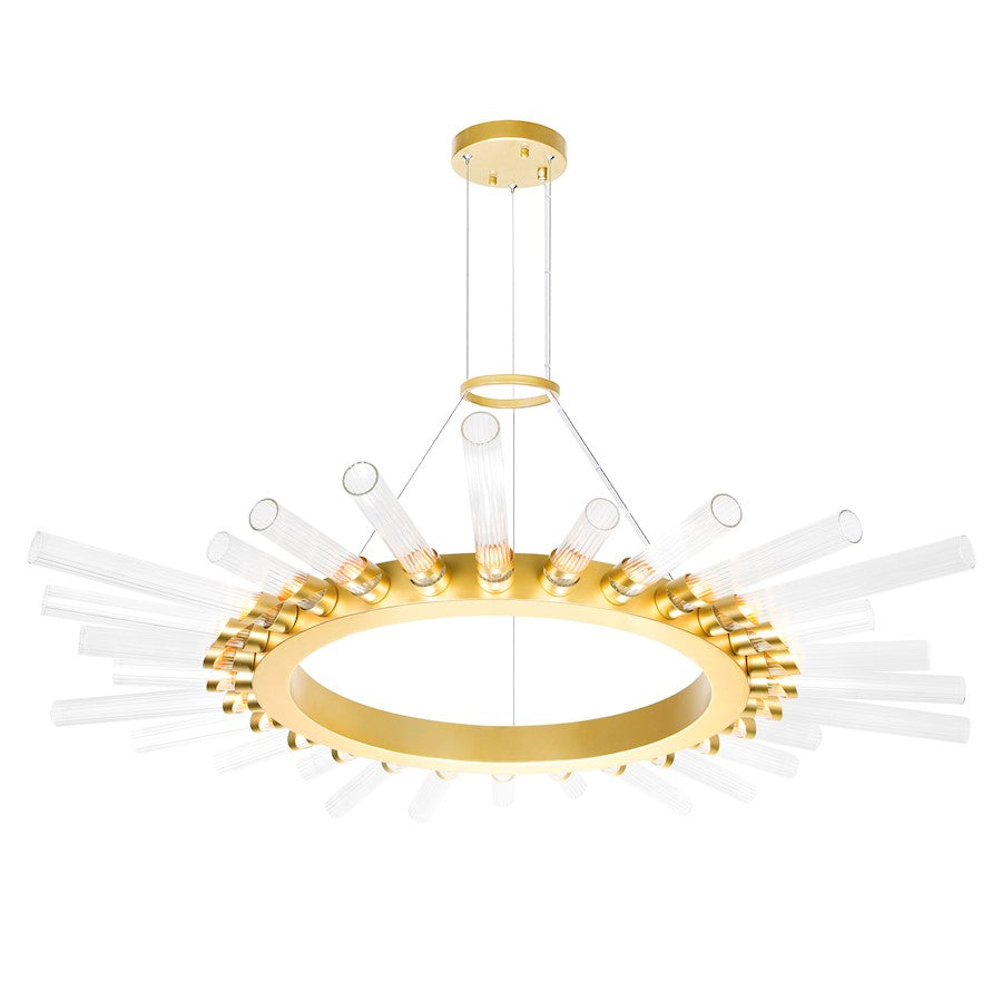 28 Light Chandelier, Satin Gold