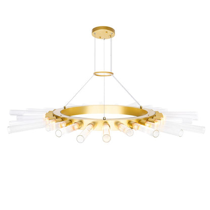 28 Light Chandelier, Satin Gold