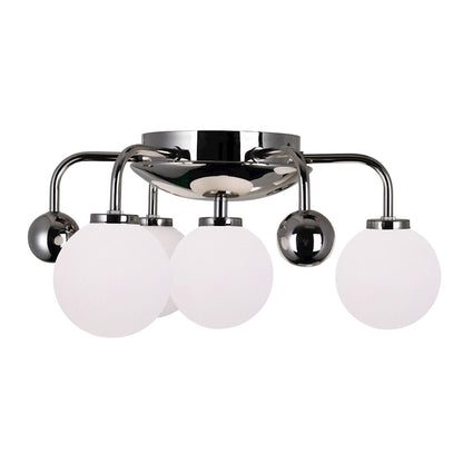 CWI Element 4 Light Flush Mount, Polished Nickel/Frosted