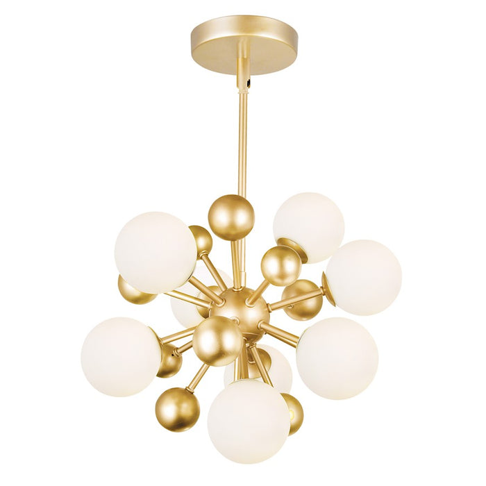 CWI Lighting Element 8 Light Chandelier, Sun Gold/Frosted - 1125P16-8-268