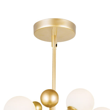 8 Light Chandelier, Sun Gold