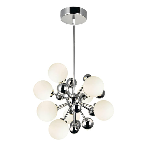 CWI Element 8 Light Chandelier, Polished Nickel/Frosted - 1125P16-8-613
