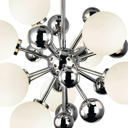 8 Light Chandelier, Polished Nickel