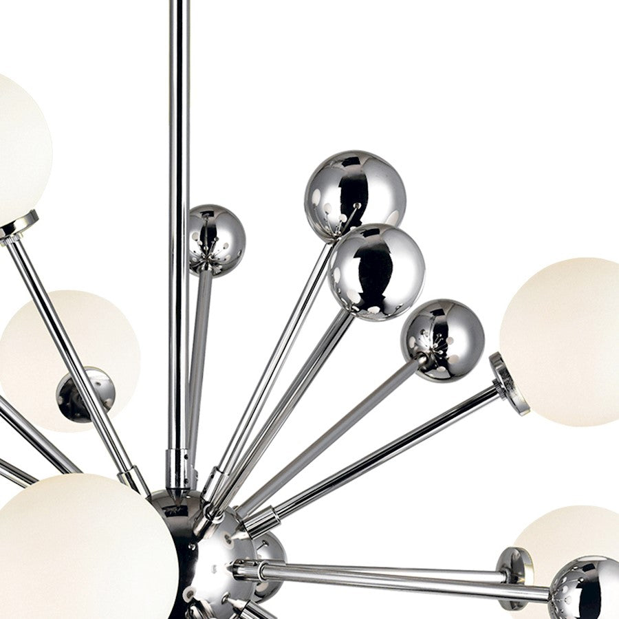 8 Light Chandelier, Polished Nickel