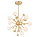 CWI Element 11 Light Chandelier, Sun Gold/Frosted - 1125P24-11-268