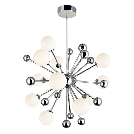 CWI Element 11 Light Chandelier, Polished Nickel/Frosted - 1125P24-11-613