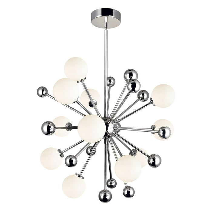 CWI Element 11 Light Chandelier, Polished Nickel/Frosted - 1125P24-11-613