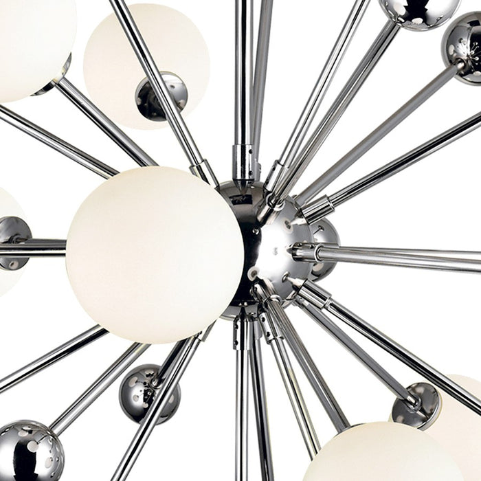 CWI Element 11 Light Chandelier, Polished Nickel/Frosted