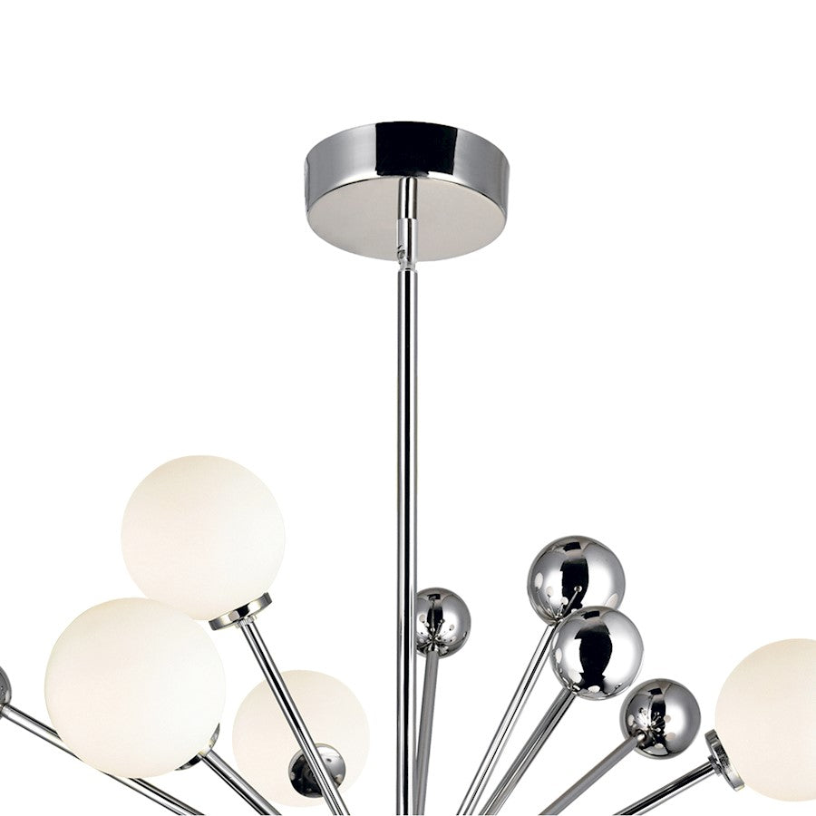 11 Light Chandelier, Polished Nickel