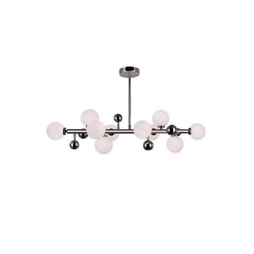 CWI Element 10 Light Chandelier, Polished Nickel/Frosted - 1125P36-10-613