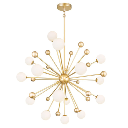 CWI Element 17 Light Chandelier, Sun Gold/Frosted - 1125P39-17-268