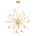 CWI Element 17 Light Chandelier, Sun Gold/Frosted - 1125P39-17-268