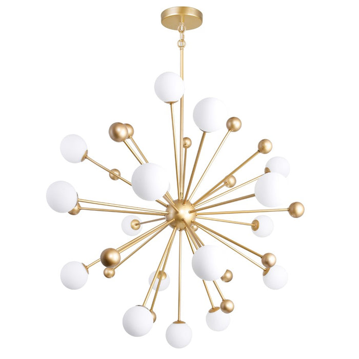 CWI Element 17 Light Chandelier, Sun Gold/Frosted