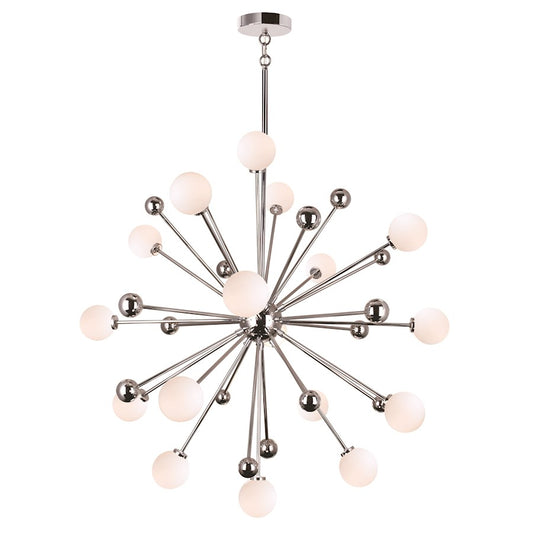 CWI Element 17 Light Chandelier, Polished Nickel/Frosted - 1125P39-17-613