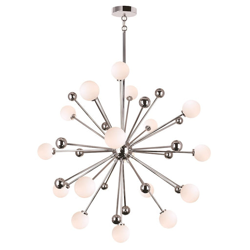 CWI Element 17 Light Chandelier, Polished Nickel/Frosted - 1125P39-17-613