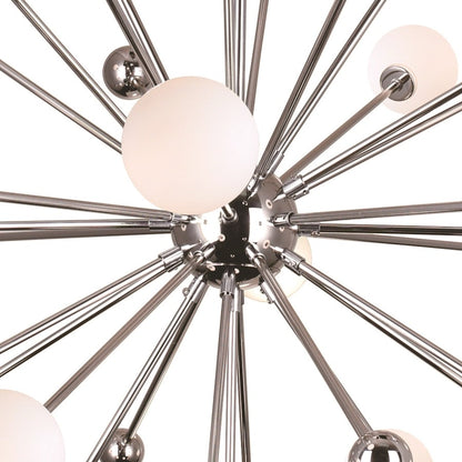 17 Light Chandelier, Polished Nickel