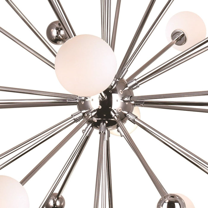 CWI Element 17 Light Chandelier, Polished Nickel/Frosted