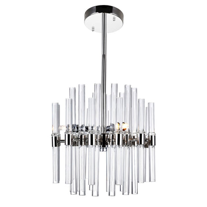 6 Light Mini Chandelier, Polished Nickel