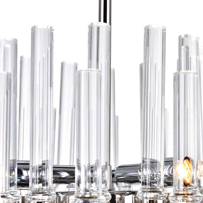 6 Light Mini Chandelier, Polished Nickel