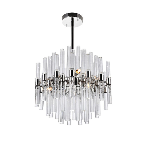CWI Miroir 8 Light Chandelier, Polished Nickel/Clear - 1137P16-8-613