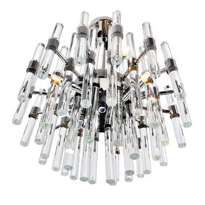 8 Light Chandelier, Polished Nickel