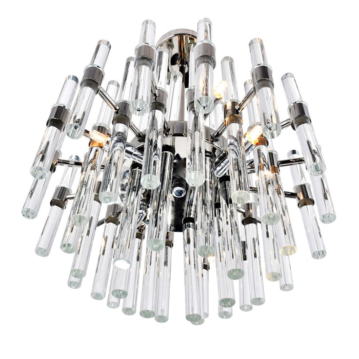 CWI Miroir 8 Light Chandelier, Polished Nickel/Clear