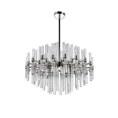 CWI Miroir 10 Light Chandelier, Polished Nickel/Clear - 1137P26-10-613