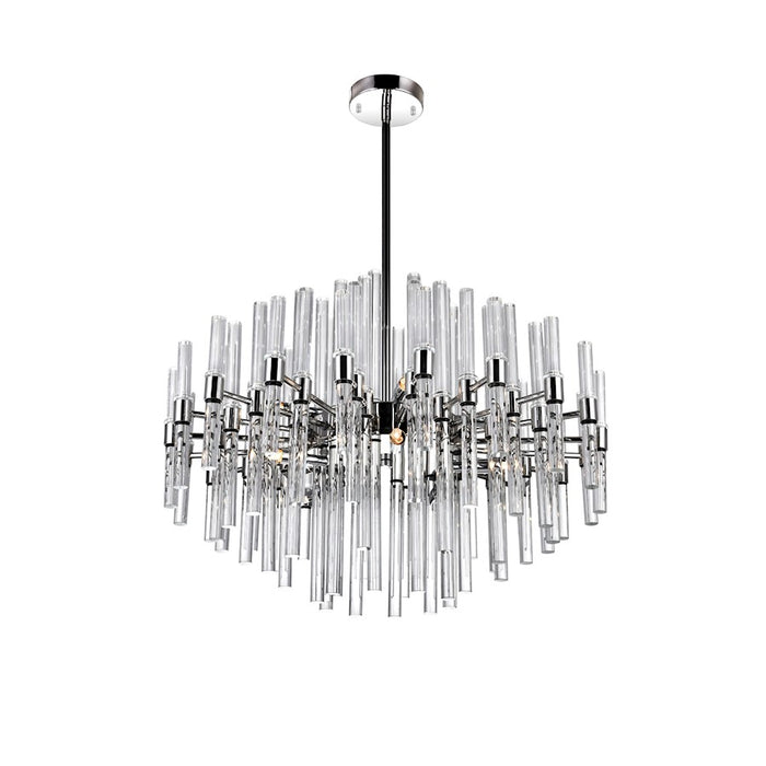 CWI Miroir 10 Light Chandelier, Polished Nickel/Clear - 1137P26-10-613