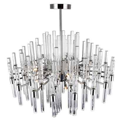 10 Light Chandelier, Polished Nickel