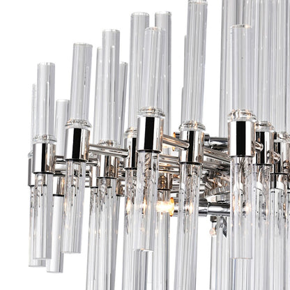 10 Light Chandelier, Polished Nickel