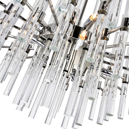 10 Light Chandelier, Polished Nickel