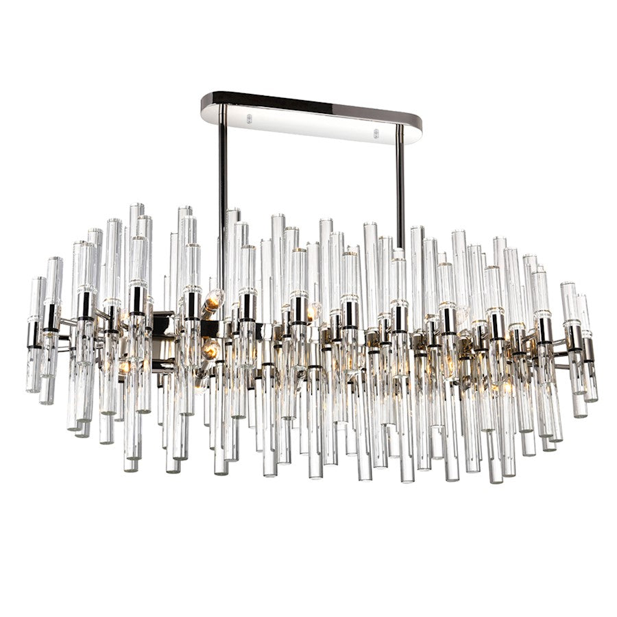 16 Light Chandelier, Polished Nickel