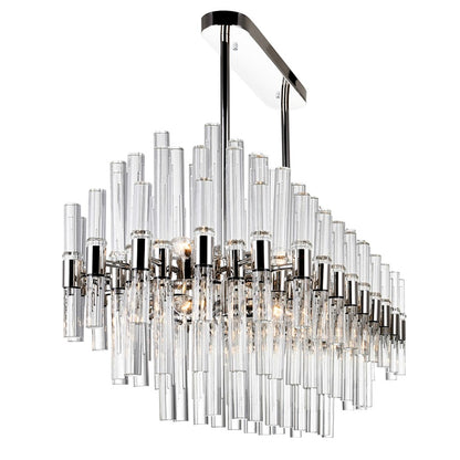 16 Light Chandelier, Polished Nickel