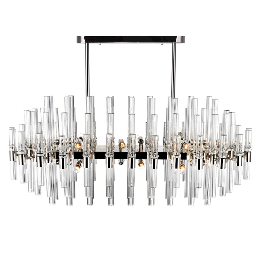 16 Light Chandelier, Polished Nickel