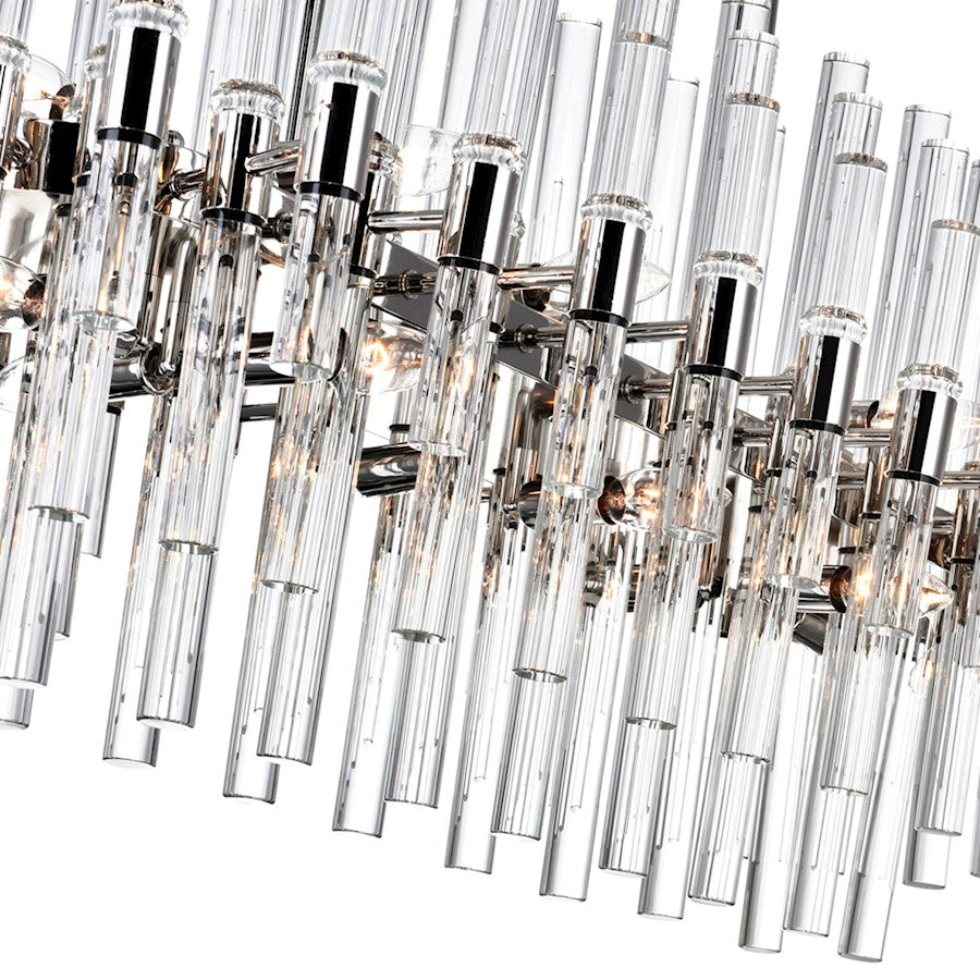 16 Light Chandelier, Polished Nickel