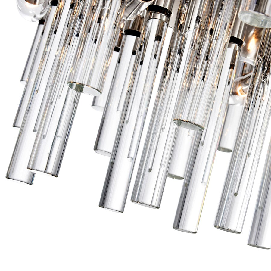 16 Light Chandelier, Polished Nickel