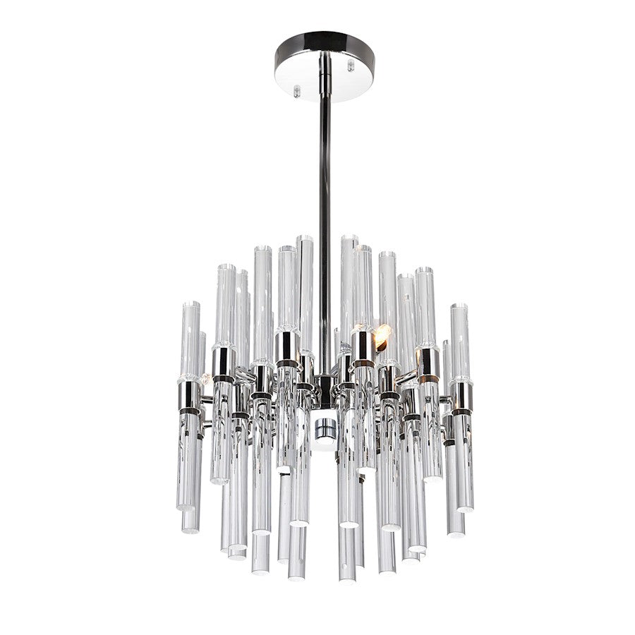 CWI Lighting Spiked 9 Light Chandelier, Polished Nickel - 1142P26-9-613