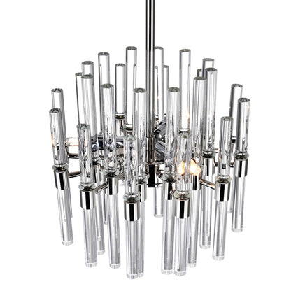 9 Light Chandelier, Polished Nickel