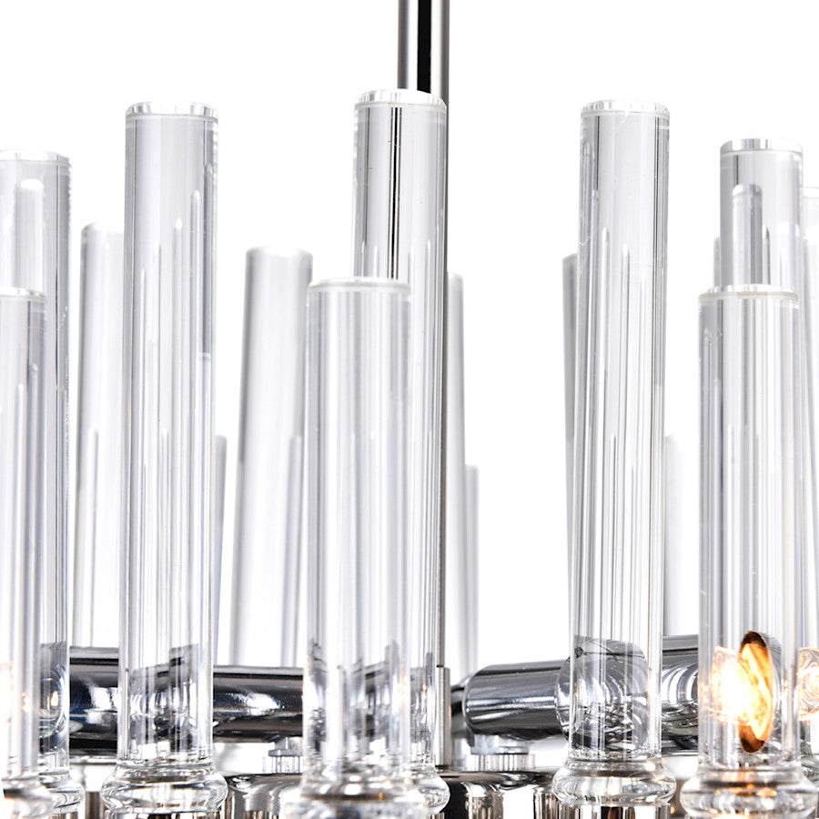 9 Light Chandelier, Polished Nickel