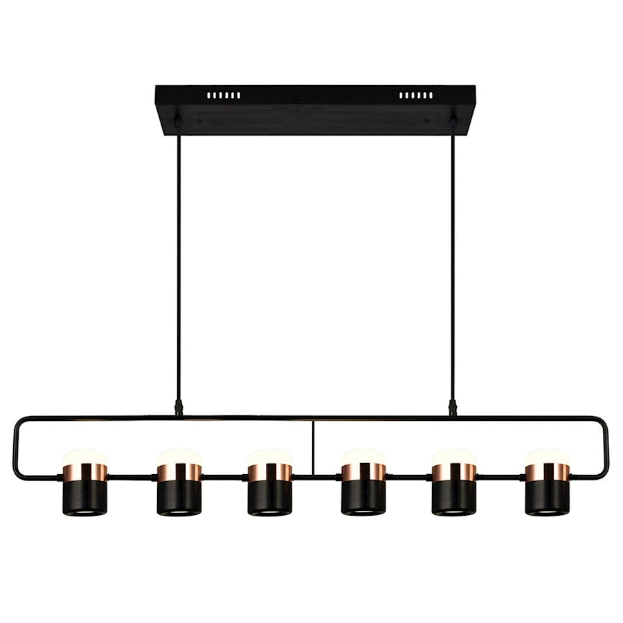 CWI Lighting Moxie 45" Chandelier, Black - 1147P45-6-101