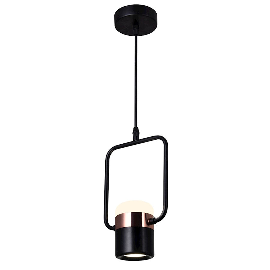 6" Down Mini Pendant, Black