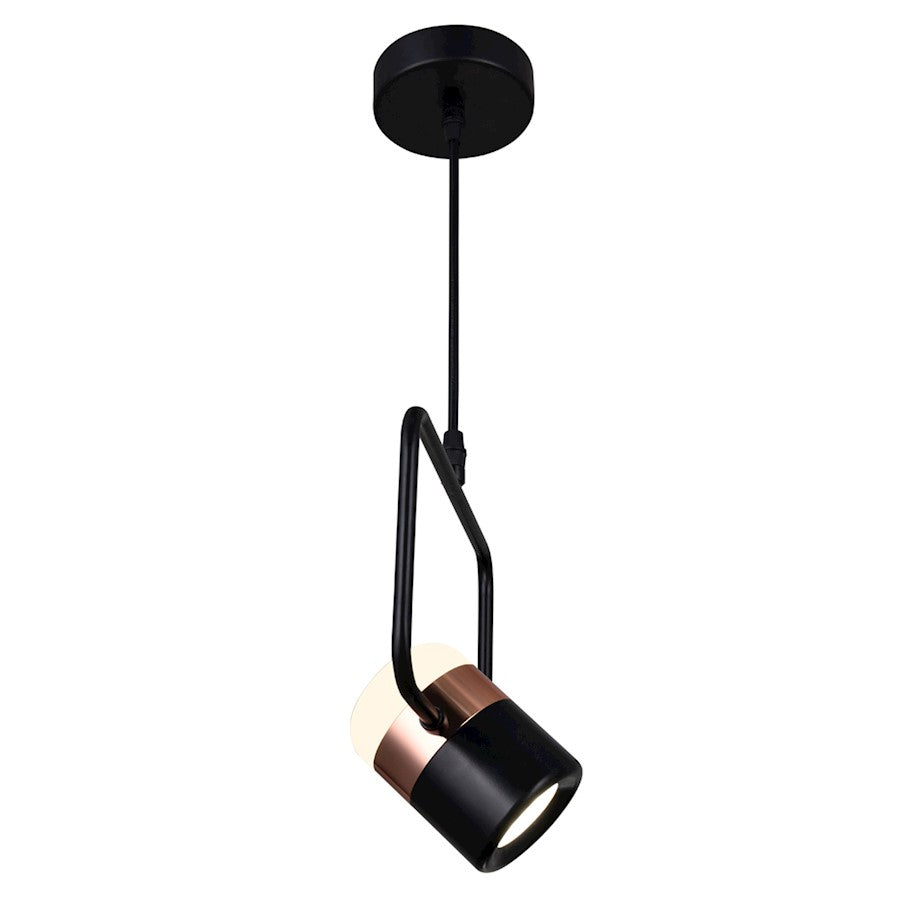 6" Down Mini Pendant, Black