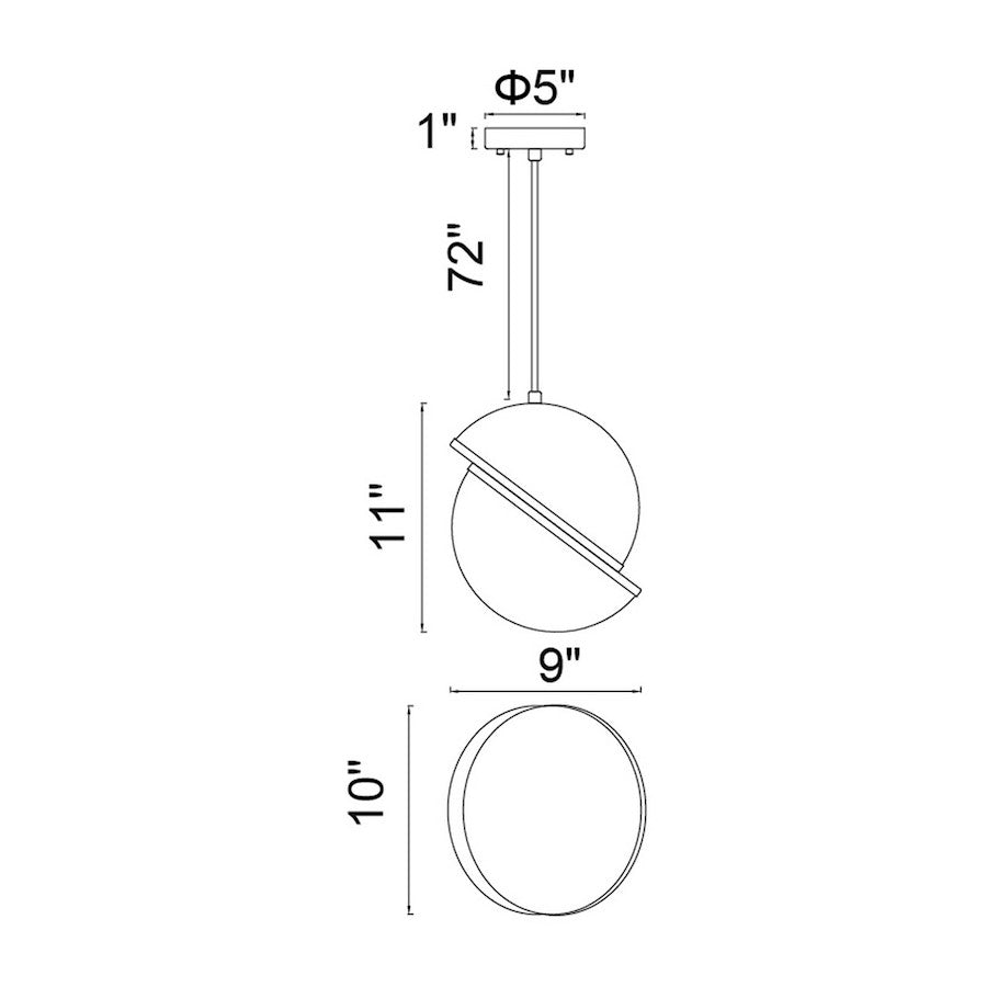 1 Light Mini Pendant, Brass