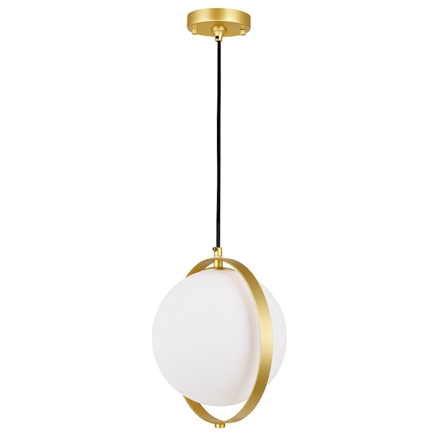 CWI Da Vinci 1 Light Mini Pendant, Medallion Gold/Frosted - 1153P10-1-169