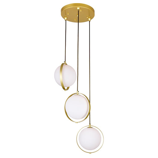 CWI Da Vinci 3 Light Pendant, Medallion Gold/Frosted - 1153P16-3-169