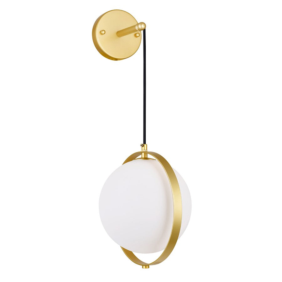 CWI Lighting Da Vinci 1 Light Wall Light, Medallion Gold/Frosted - 1153W9-1-169