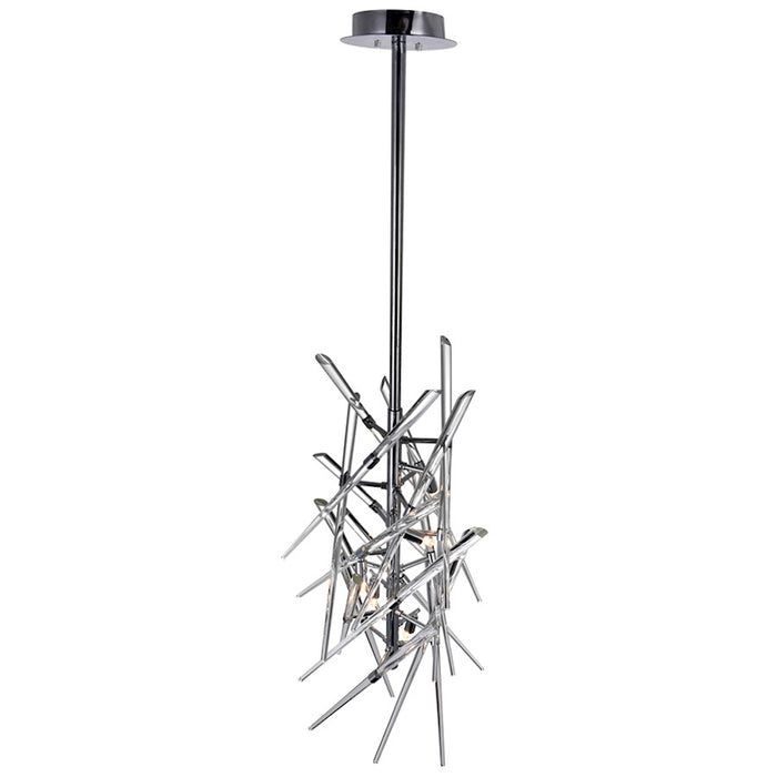 CWI Lighting Icicle 5 Light Mini Chandelier, Chrome/Clear