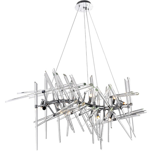 CWI Lighting Icicle 10 Light Chandelier, Chrome/Clear - 1154P39-10-601
